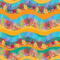 Seamless pattern with Coral Reef Royalty Free Stock Photo