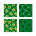 Seamless pattern of Cordia sebestena flower, flat simple green and yellow color