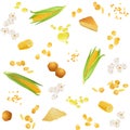 Seamless pattern with corn foodstuff Royalty Free Stock Photo