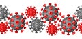 Seamless pattern with coronavirus molecule Covid-19.