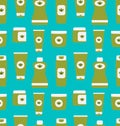 Seamless Pattern of Cosmetics Containers Royalty Free Stock Photo