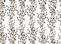 Seamless pattern with cotton branch. Hand drawn lines background for wallpaper, web page background, surface texture, textile,