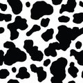 Seamless pattern. Cow or dalmatian. Spots. Black and white. Animal print, texture. Vector background.