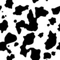 Seamless pattern. Cow or dalmatian. Spots. Black and white. Animal print, texture. Vector background. Royalty Free Stock Photo