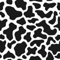 Seamless pattern. Cow or dalmatian. Spots. Black and white.  Animal print, texture. Vector background Royalty Free Stock Photo