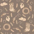 Seamless pattern with cowboy elements