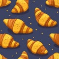 Seamless pattern with croissants