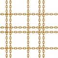 Seamless pattern cross golden chains on whiite background, vector illustration