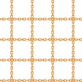 Seamless pattern with crossed golden chains