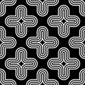 Seamless pattern of crosses on black background. Geometric graphic texture Royalty Free Stock Photo