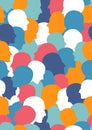 Seamless pattern of a crowd of many different people profile heads