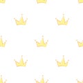 Seamless pattern crowns white background. Vector luxury illustration.