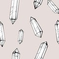 Seamless pattern with crystal gem