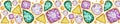 Seamless pattern Crystal in a gold frame and jewelry beads for banner. Hand drawn watercolor Gemstone diamond. Bright