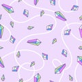 Seamless pattern from crystal rainbow quartz in pastel colors Royalty Free Stock Photo