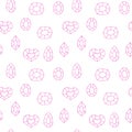 Seamless pattern crystals, vector illustration, hand drawing, pink