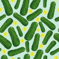 Seamless pattern with cucumbers