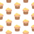 Seamless pattern with cupcake in flat style.Vector illustration Royalty Free Stock Photo