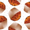 Seamless pattern cupcake muffin, cupcake backgroun Royalty Free Stock Photo