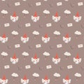 Seamless pattern with cupid gnome Royalty Free Stock Photo