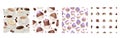 Seamless pattern with cups of coffee, sweet muffins and chocolate