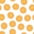 Seamless pattern from cut half oranges Royalty Free Stock Photo