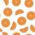 Seamless pattern from cut half oranges Royalty Free Stock Photo