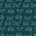 Seamless pattern with cute animal masks