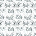 Seamless pattern with cute animal masks