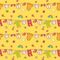 Seamless pattern with cute baby clothes. Royalty Free Stock Photo