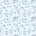 Seamless pattern with cute baby faces Royalty Free Stock Photo