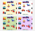 Seamless pattern with cute baby transport toys