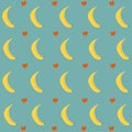 Seamless pattern cute banana Royalty Free Stock Photo