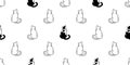 Seamless pattern with cute black and white cats. Texture for wallpapers, stationery, fabric, wrap, web page backgrounds, vector il Royalty Free Stock Photo