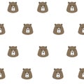 Seamless pattern cute brown bear Royalty Free Stock Photo