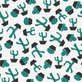 seamless pattern with cute cactuses background. Royalty Free Stock Photo