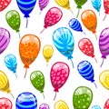 Seamless pattern with cute cartoon balloons