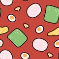 Seamless pattern of cute cartoon hand drawn.Ramen stuff.Japanese Royalty Free Stock Photo