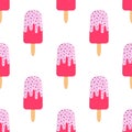 Seamless pattern of cute cartoon ice cream