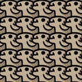 seamless pattern of cute cartoon monsters Royalty Free Stock Photo