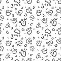 Seamless pattern with Cute cat. breed kitten doodle Dog paw hand vector seamless pattern wallpaper background Royalty Free Stock Photo