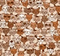 Seamless pattern of cute cats Royalty Free Stock Photo