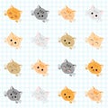Seamless pattern with cute cats. Kitten texture, endless background.