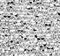Seamless pattern of cute cats Royalty Free Stock Photo