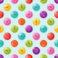 Seamless pattern with cute colorful buttons