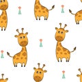 Seamless pattern cute crocodile isolated on white background, vector children`s print on clothes Royalty Free Stock Photo