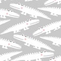 Seamless pattern with crocodiles