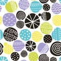 Seamless pattern with cute decoration.