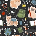 Seamless pattern of cute dogs Royalty Free Stock Photo