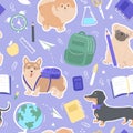 Seamless pattern of cute dogs Royalty Free Stock Photo